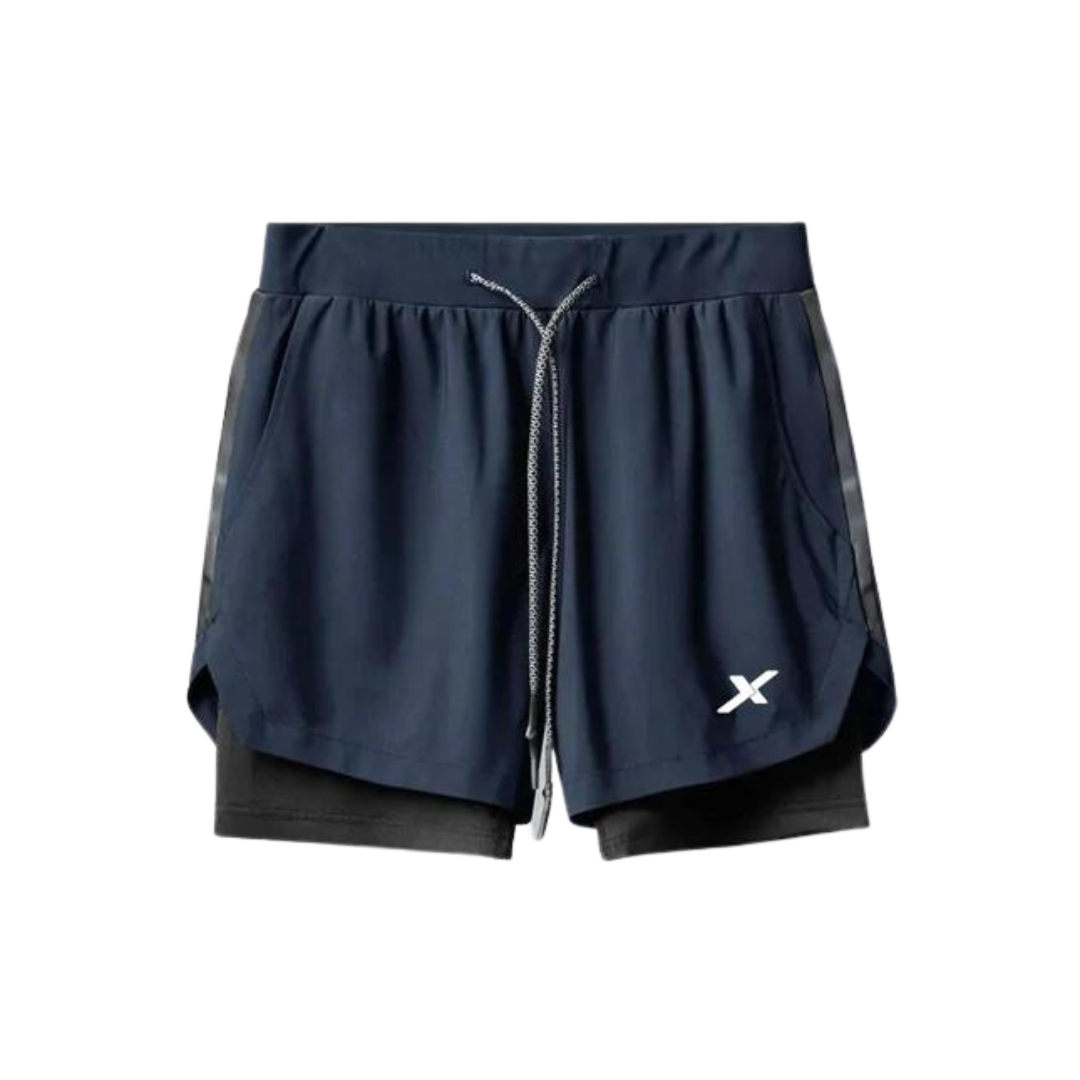 SHORTS DRY-FIT 2 EM 1 DE COMPRESSÃO NEXT - AZUL MARINHO