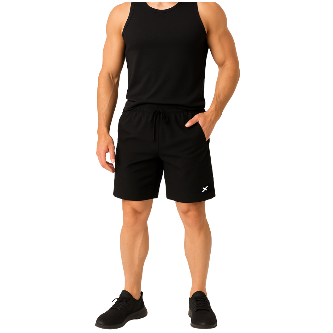 Bermuda Tactel Elastano Ziper - Preto