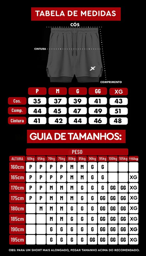 KIT CAMPEÃO: 2 SHORTS DRY-FIT DE COMPRESSÃO 2 EM 1 + 2 CAMISAS DRY-FIT