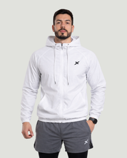 Corta Vento Com Capuz Branco