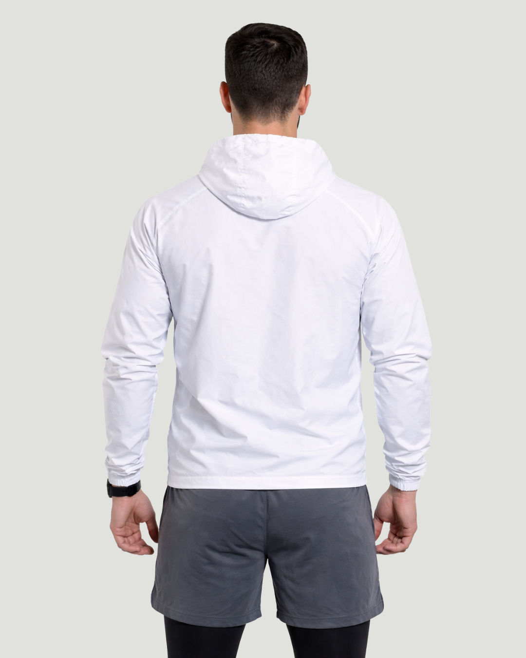 Corta Vento Com Capuz Branco