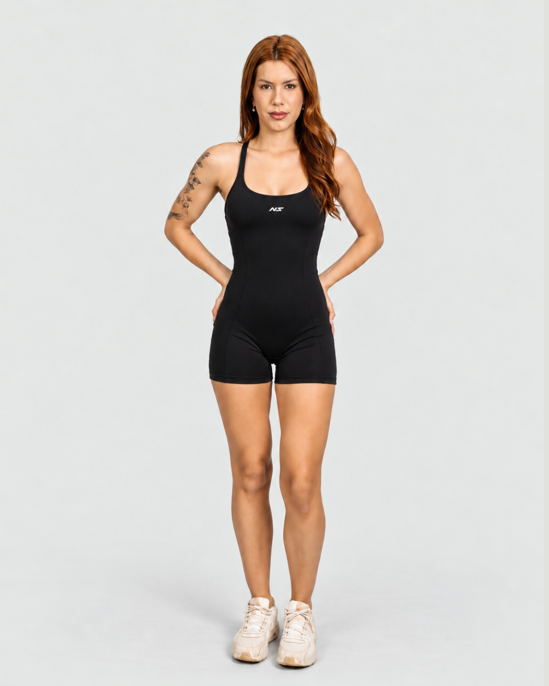 Macacão Fitness Feminino Frente Única Preto