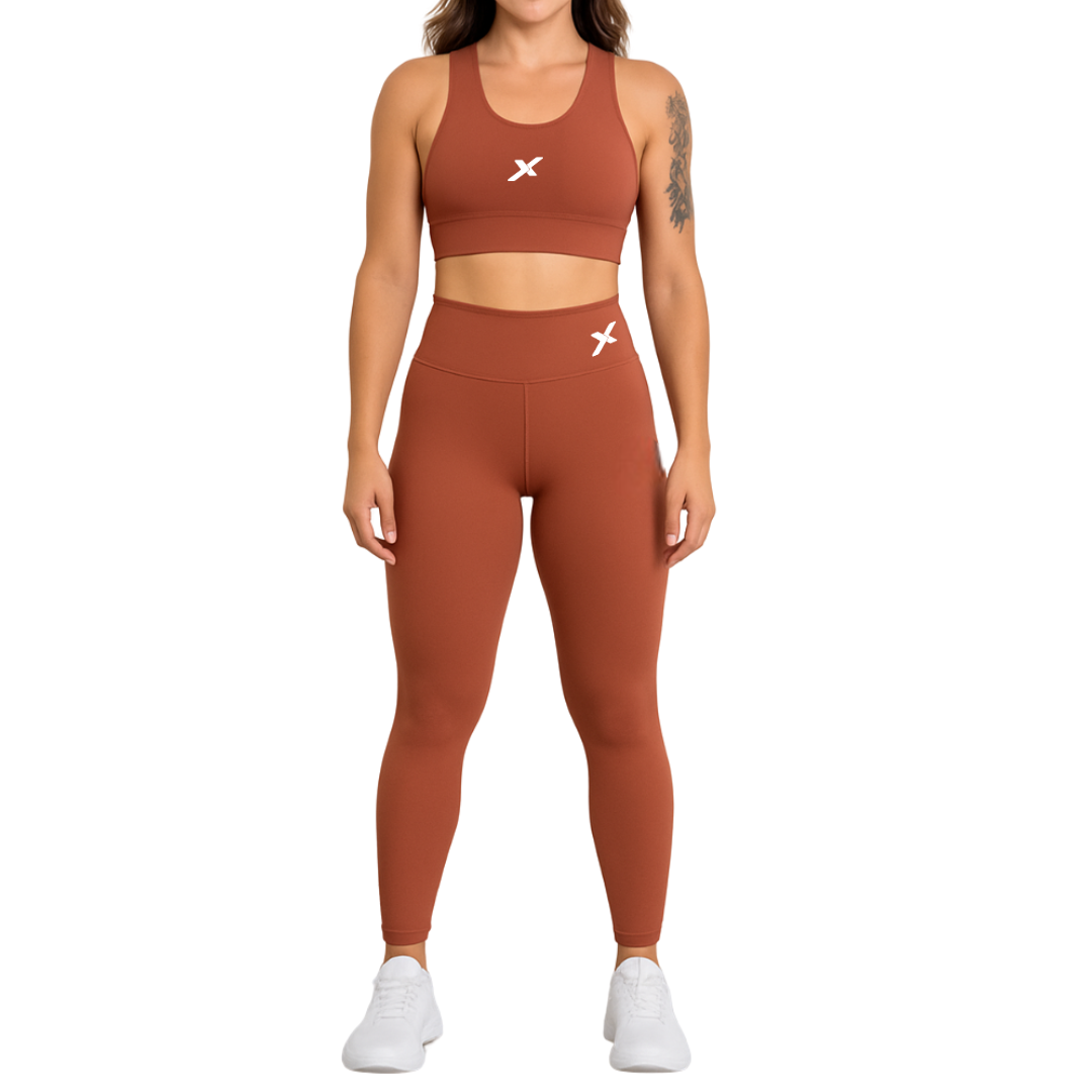 Conjunto Poliamida Top Nadador - Marrom
