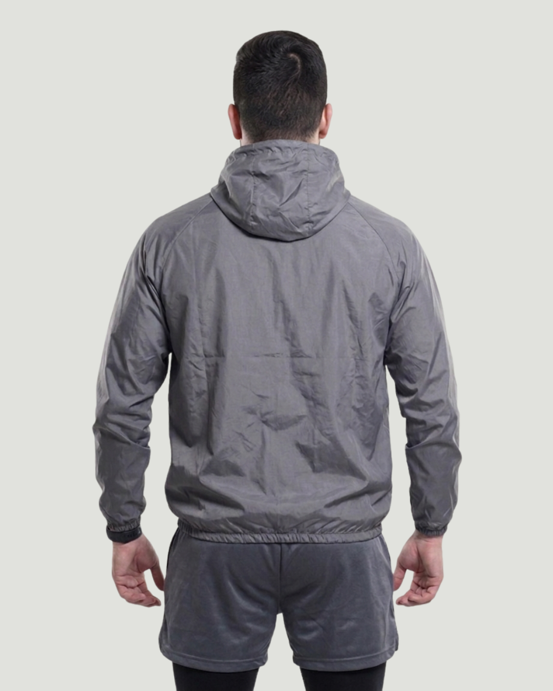 Corta Vento Com Capuz Cinza