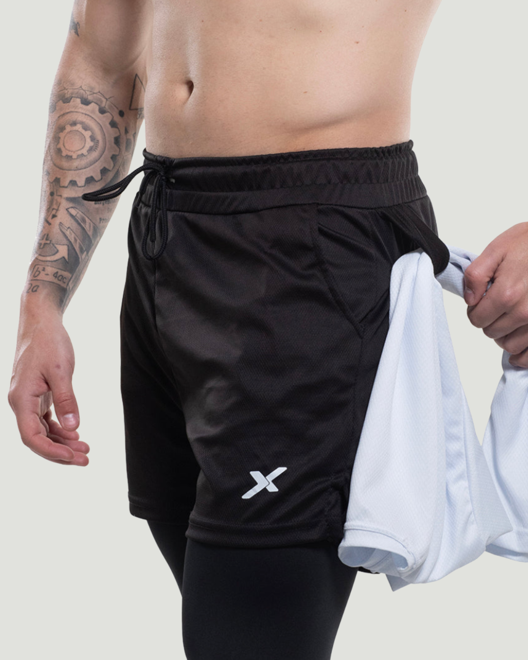 Calça Dry Fit 2 em 1 de Compressão Next - Preta