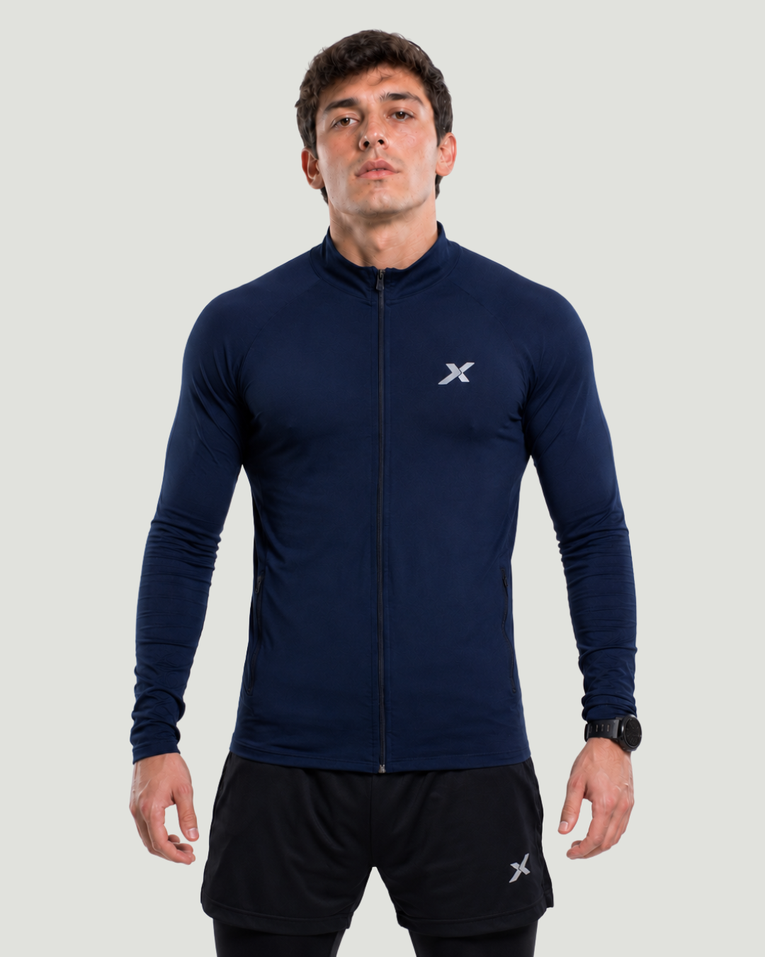 Jaqueta Esportiva Masculina Com Proteção Uv Azul