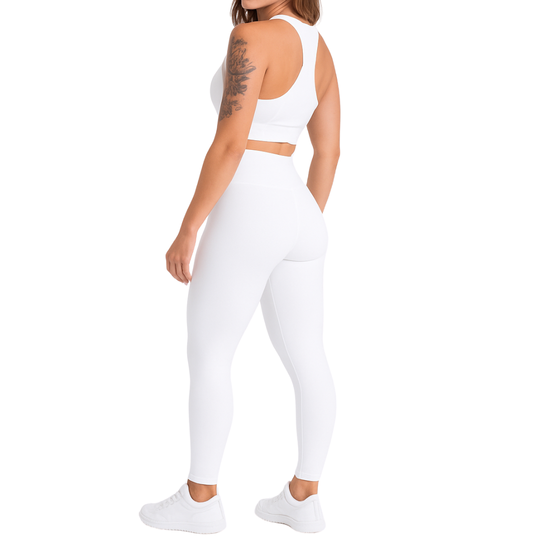 Conjunto Poliamida Top Nadador - Branco
