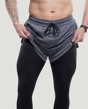 Calça Dry Fit 2 em 1 de Compressão Next - Cinza