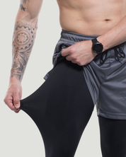 Calça Dry Fit 2 em 1 de Compressão Next - Cinza