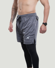 Calça Dry Fit 2 em 1 de Compressão Next - Cinza