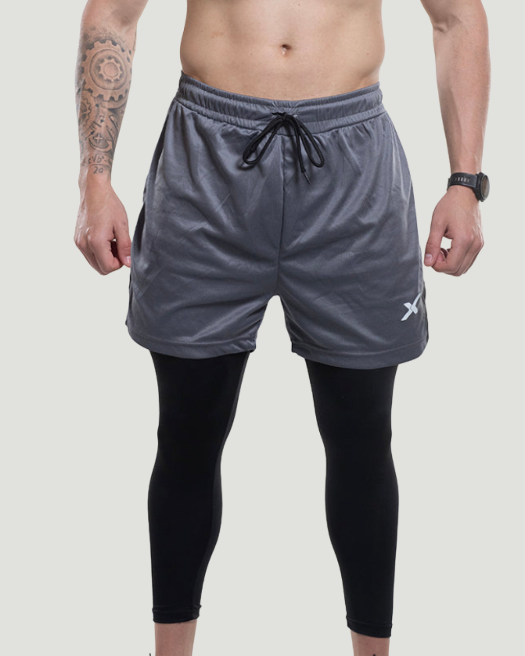 Calça Dry Fit 2 em 1 de Compressão Next - Cinza