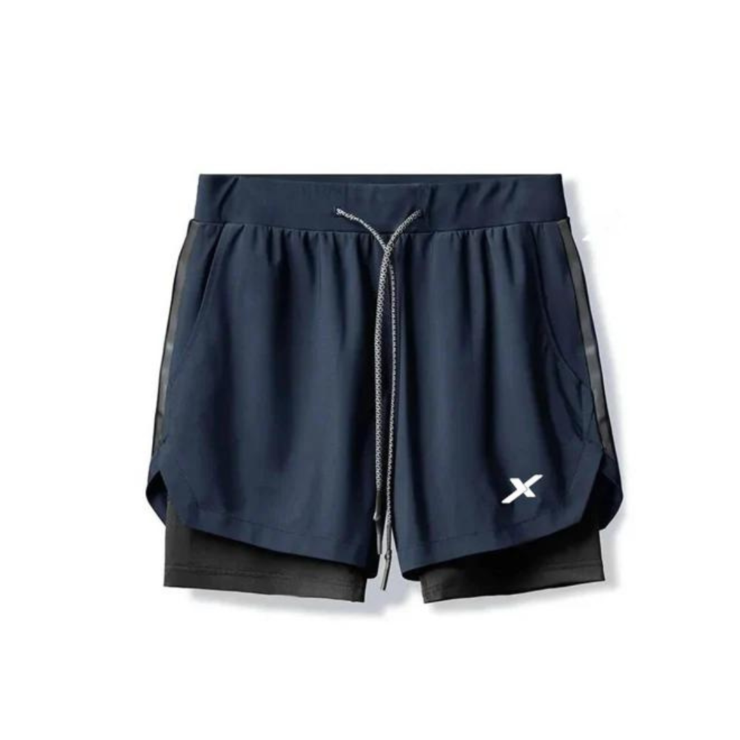 KIT CAMPEÃO: 2 SHORTS DRY-FIT 2 EM 1 NEXT + 2 CAMISAS DRY-FIT PREMIUM