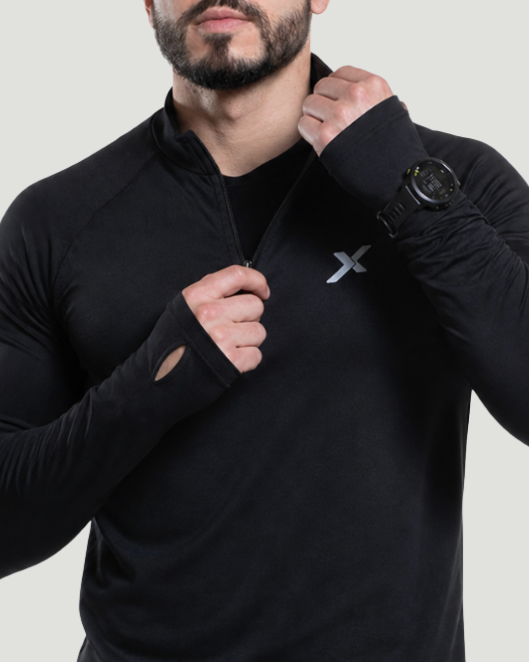 Jaqueta Esportiva Masculina Meio Zíper Com Proteção Uv