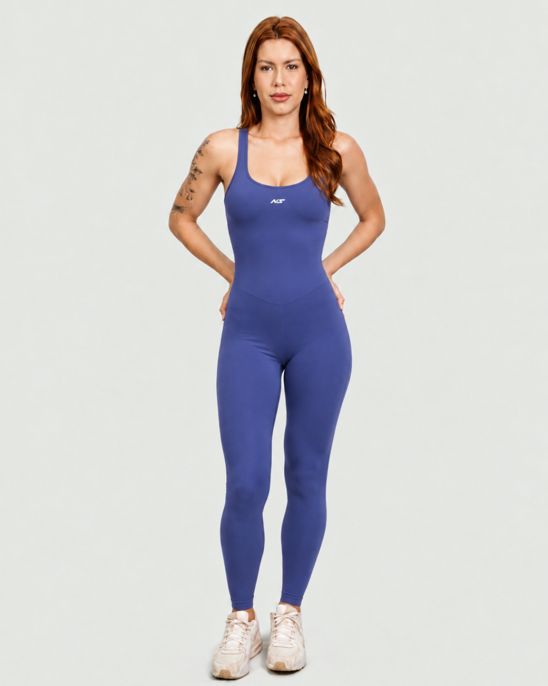 Macacão Fitness Feminino Azul Básico NS