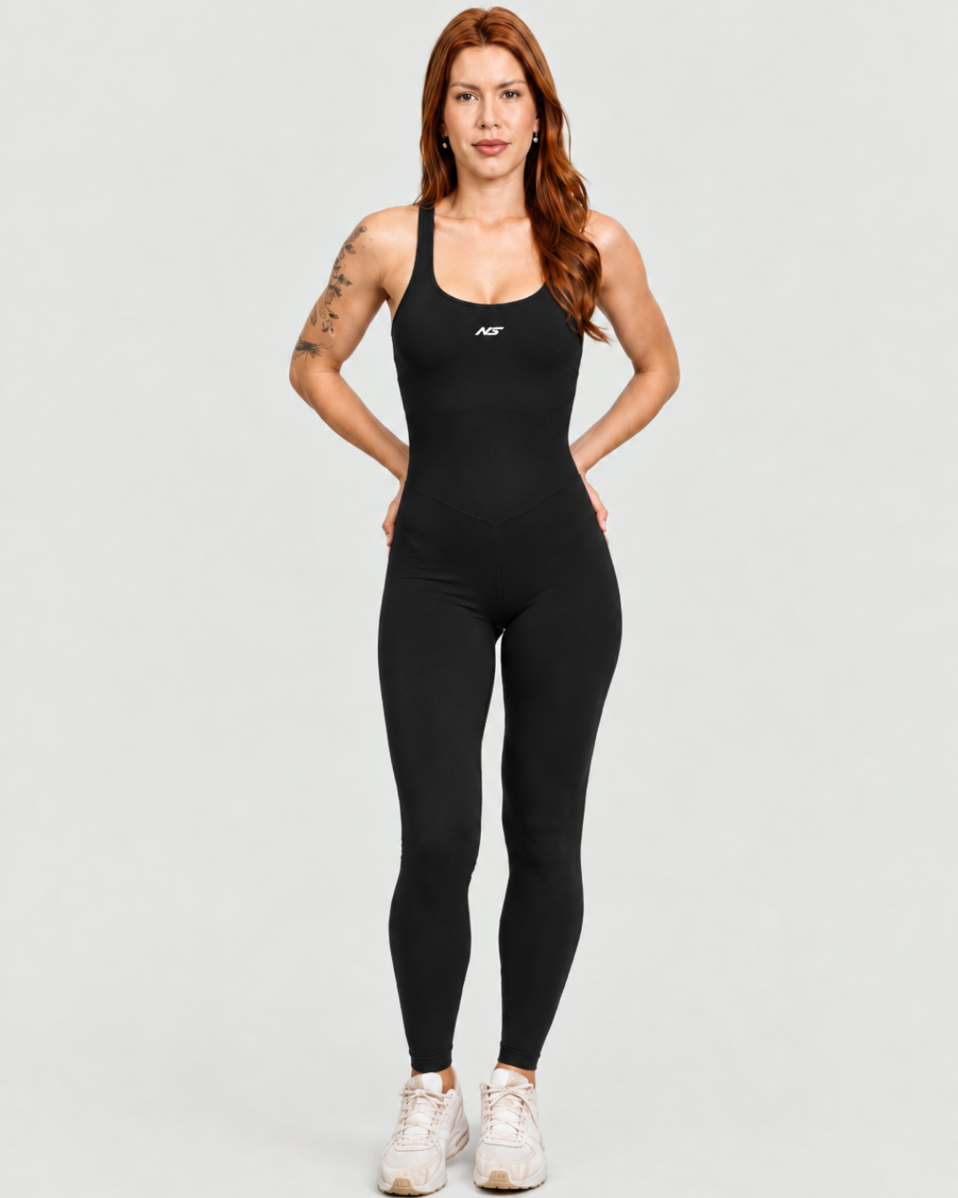 Macacão Fitness Feminino Preto Básico NS