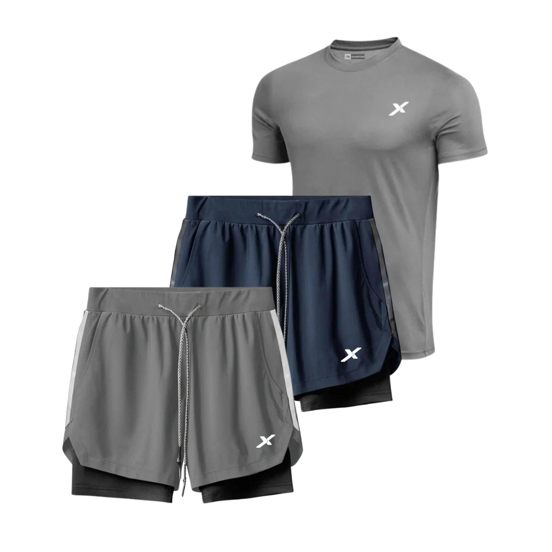 KIT 2 SHORTS E 1 CAMISA DRY-FIT NEXT