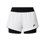 Shorts Feminino 2 em 1 Dryfit Com Dupla Compressão - Branco