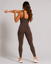 Macacão Fitness Feminino Marrom Básico NS