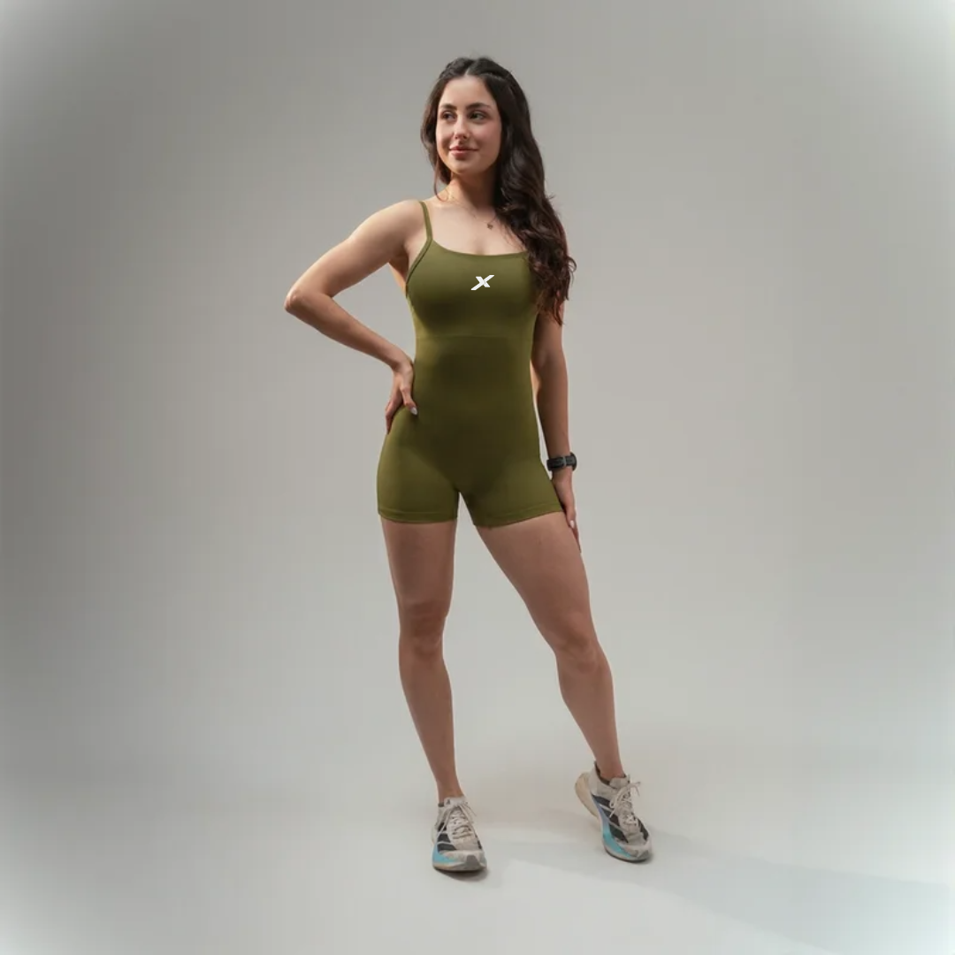 Macaquinho Fitnes Poliamida - Verde Militar