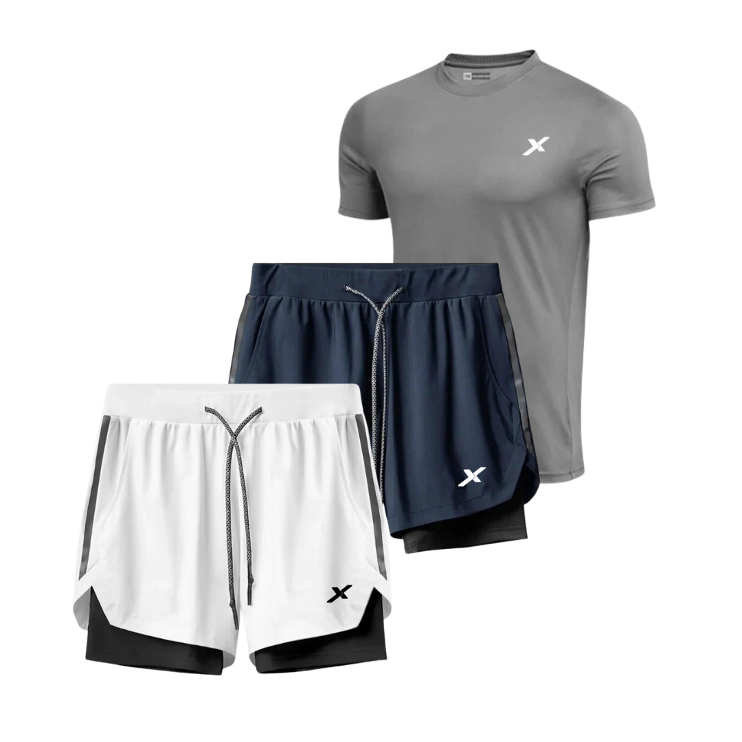 KIT 2 SHORTS E 1 CAMISA DRY-FIT NEXT