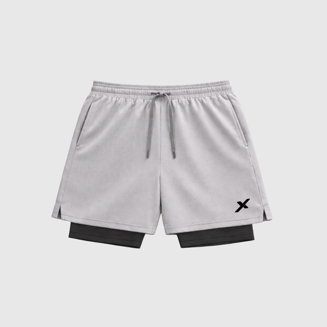 SHORTS DRY-FIT 2 EM 1 DE COMPRESSÃO NEXT - BRANCO