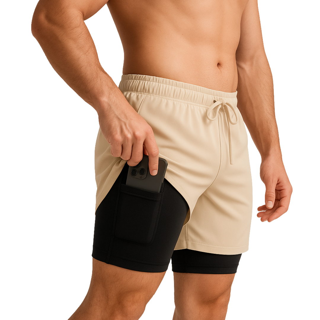 LANÇAMENTO - KIT 2 SHORTS DRY-FIT DE COMPRESSÃO 2 EM 1 [PAGUE 01 LEVE 02]