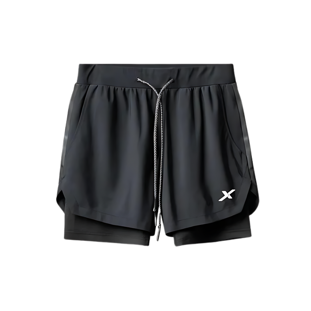 SHORTS DRY-FIT 2 EM 1 DE COMPRESSÃO NEXT - PRETO