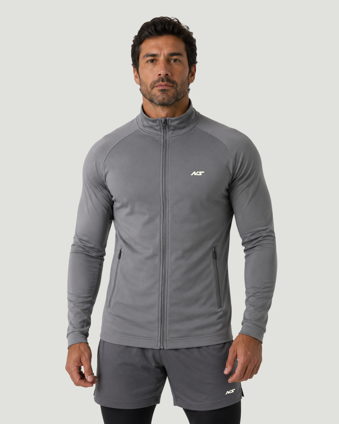 Jaqueta Esportiva Masculina Com Proteção Uv Cinza