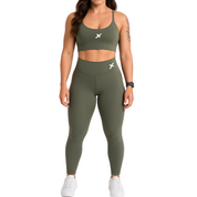 Conjunto Poliamida Top Alça Fina - Verde Militar