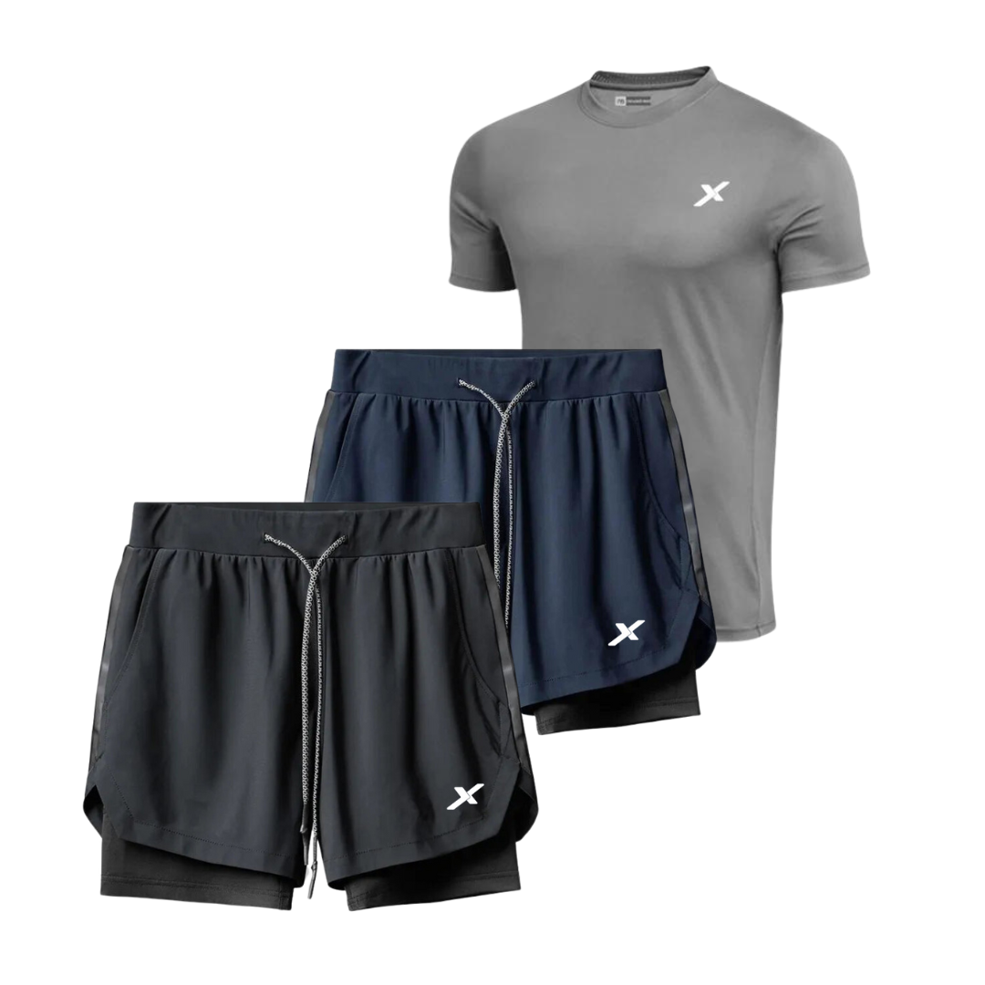 KIT 2 SHORTS E 1 CAMISA DRY-FIT NEXT