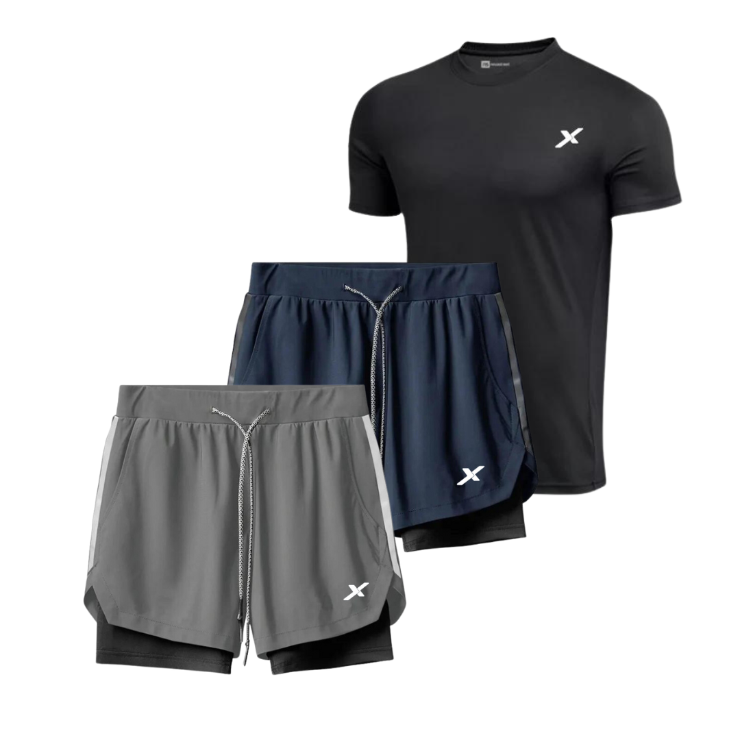 KIT 2 SHORTS E 1 CAMISA DRY-FIT NEXT