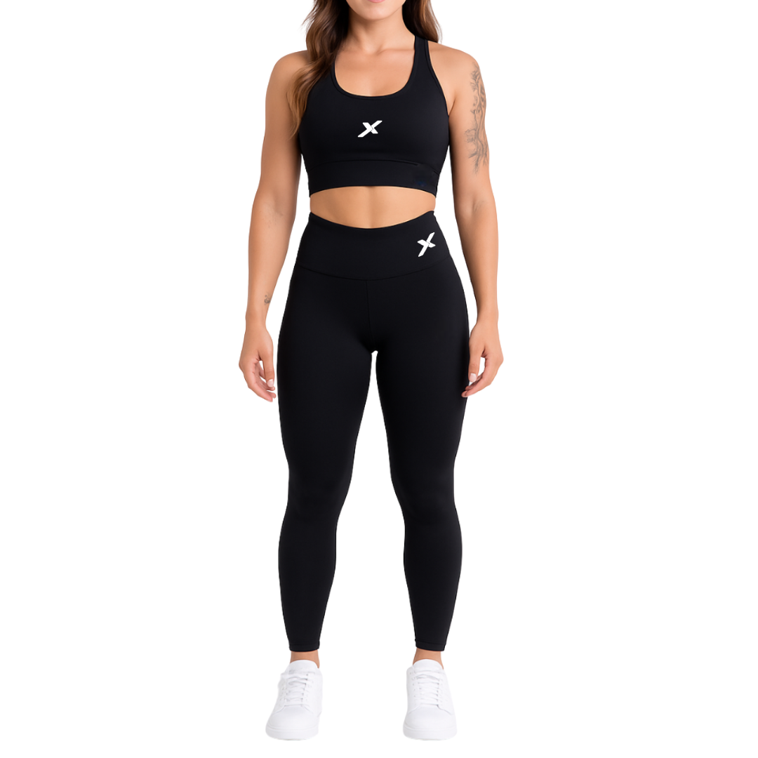 Conjunto Poliamida Top Nadador - Preto