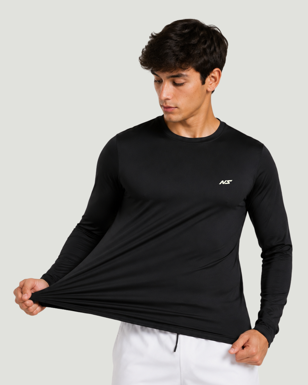 Camisa Manga Longa Dry Preta - Sem Costura