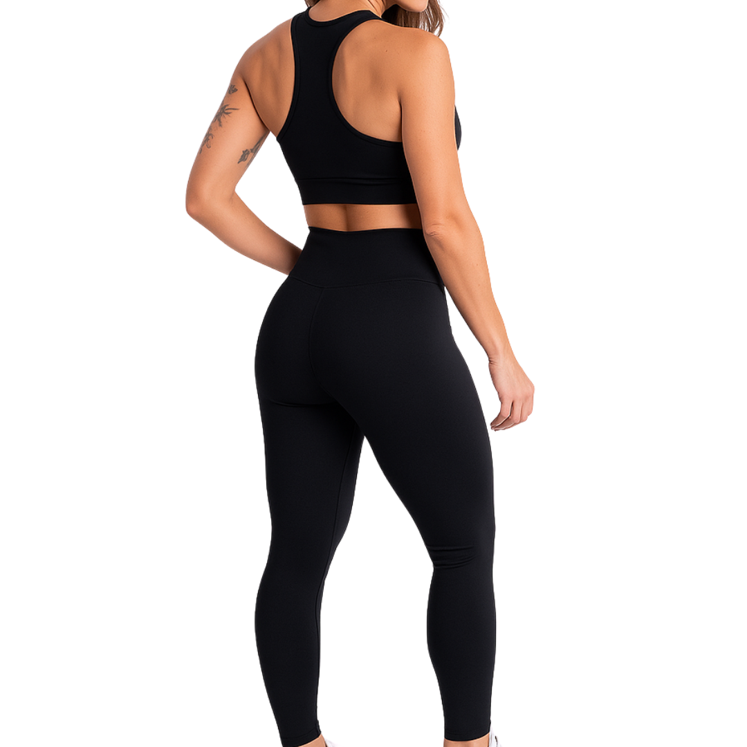 Conjunto Poliamida Top Nadador - Preto