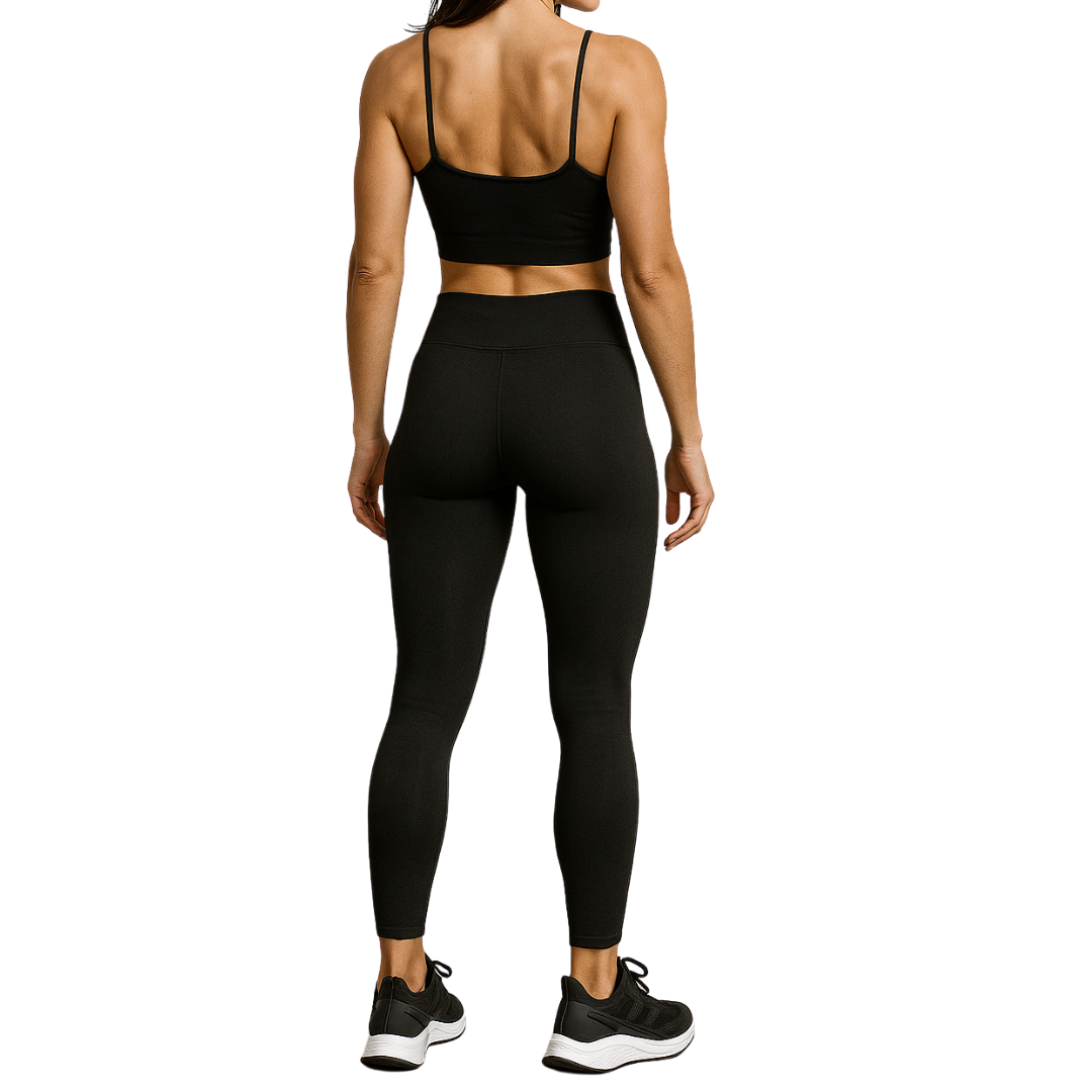 Conjunto Poliamida Top Alça Fina - Preto