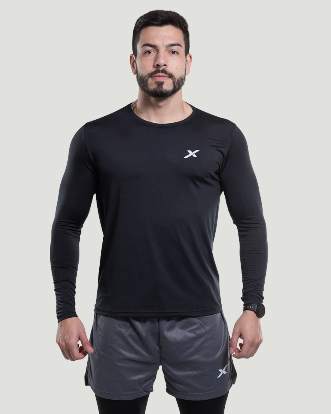 Camisa Manga Longa Dry Preta - Sem Costura