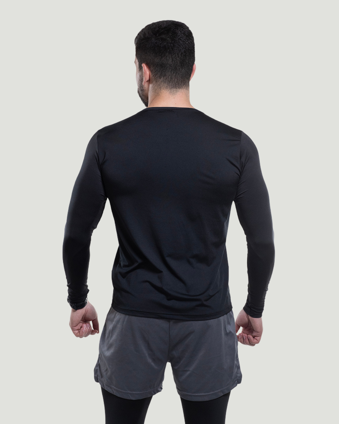 Camisa Manga Longa Dry Preta - Sem Costura