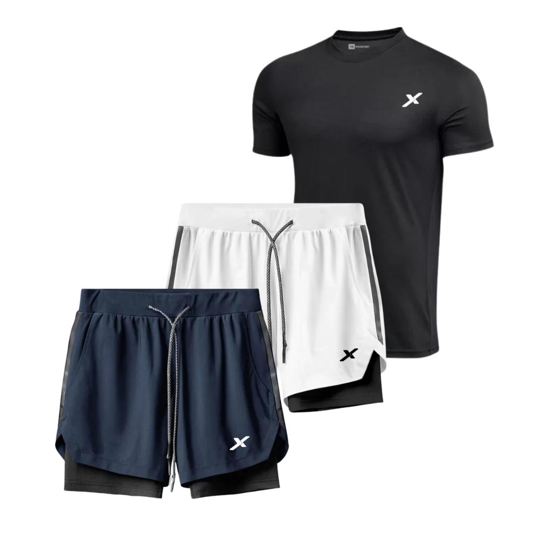 KIT 2 SHORTS E 1 CAMISA DRY-FIT NEXT