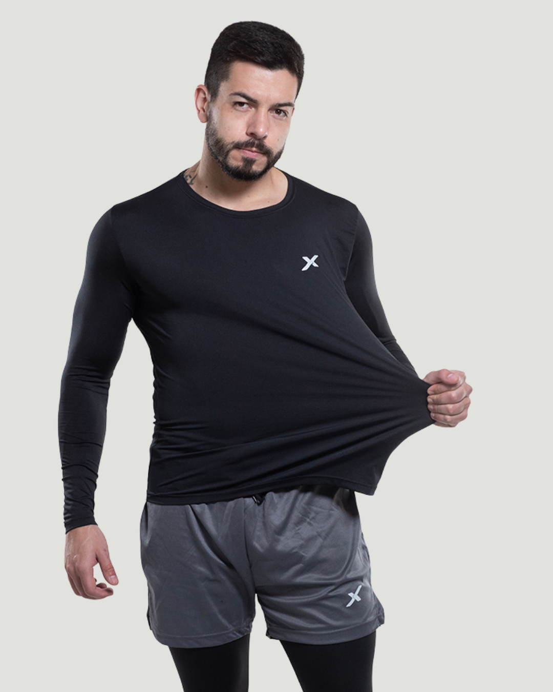 Camisa Manga Longa Dry Preta - Sem Costura