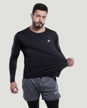 Camisa Manga Longa Dry Preta - Sem Costura