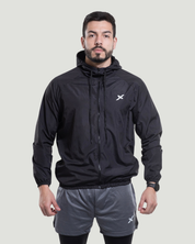 Corta Vento Com Capuz Preto