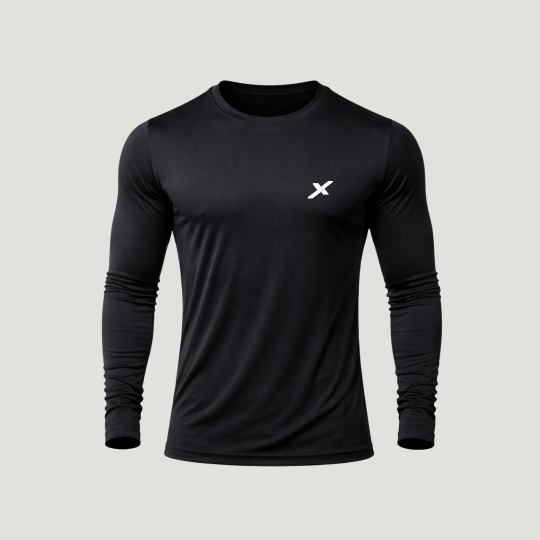 Camiseta Manga Longa Dry Fit Preta - Proteção UV 50+