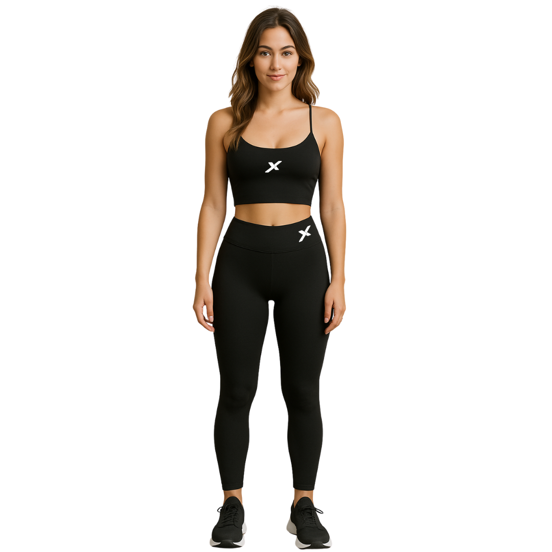 Conjunto Poliamida Top Alça Fina - Preto