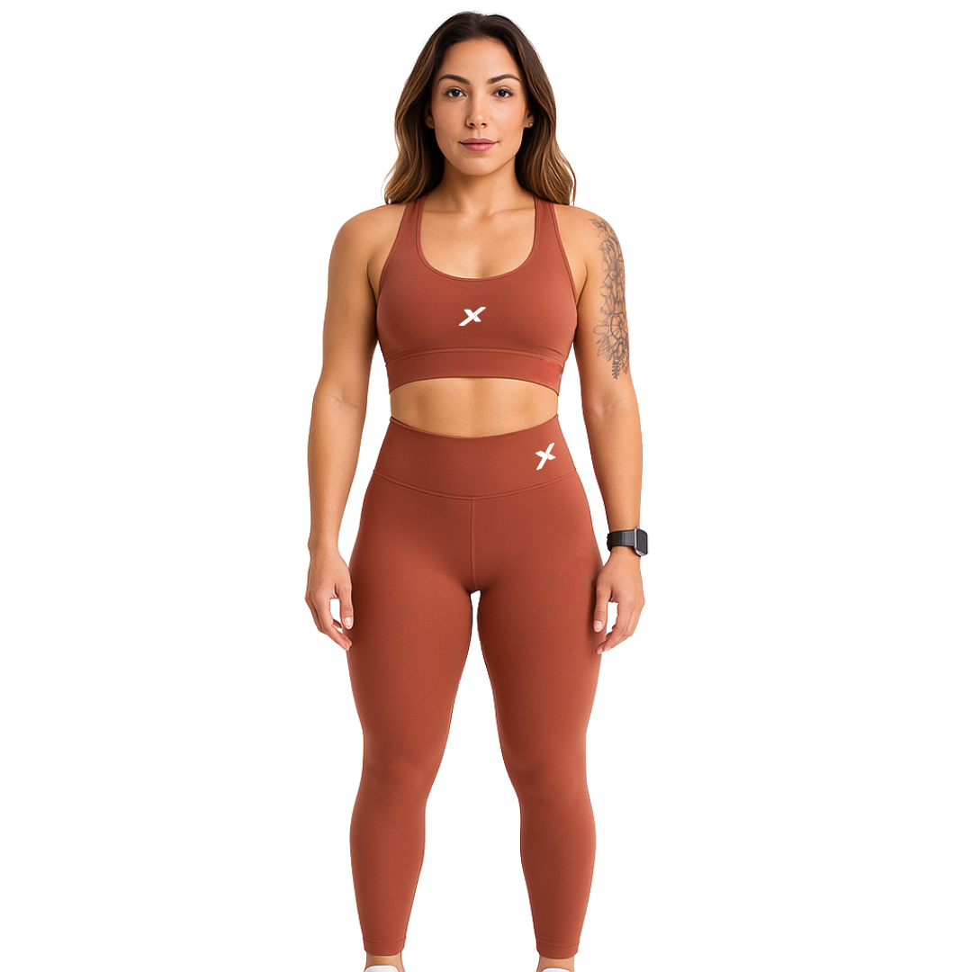 Conjunto Poliamida Top Nadador - Marrom