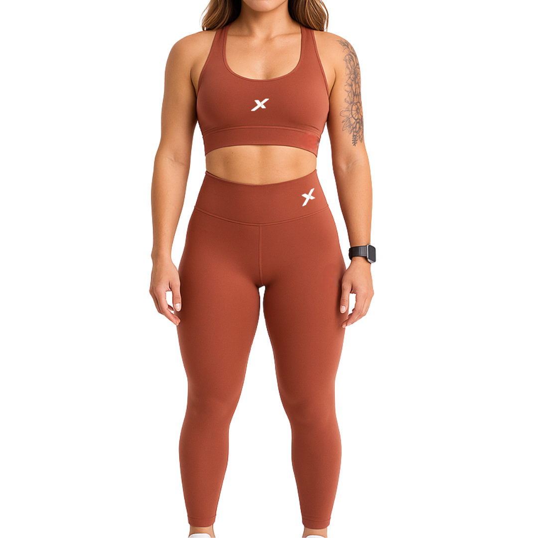 Conjunto Poliamida Top Nadador - Marrom
