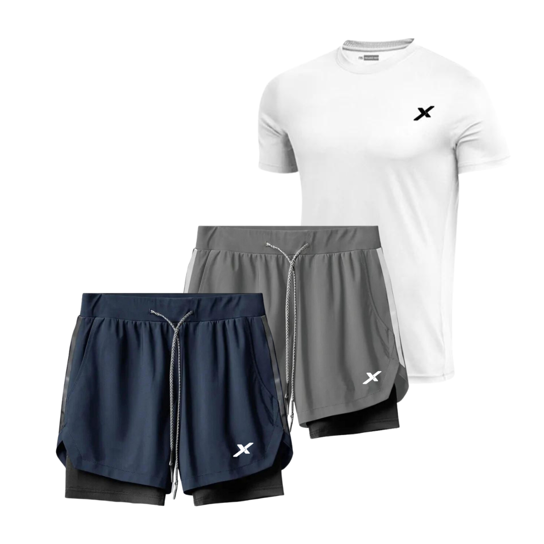 KIT 2 SHORTS E 1 CAMISA DRY-FIT NEXT