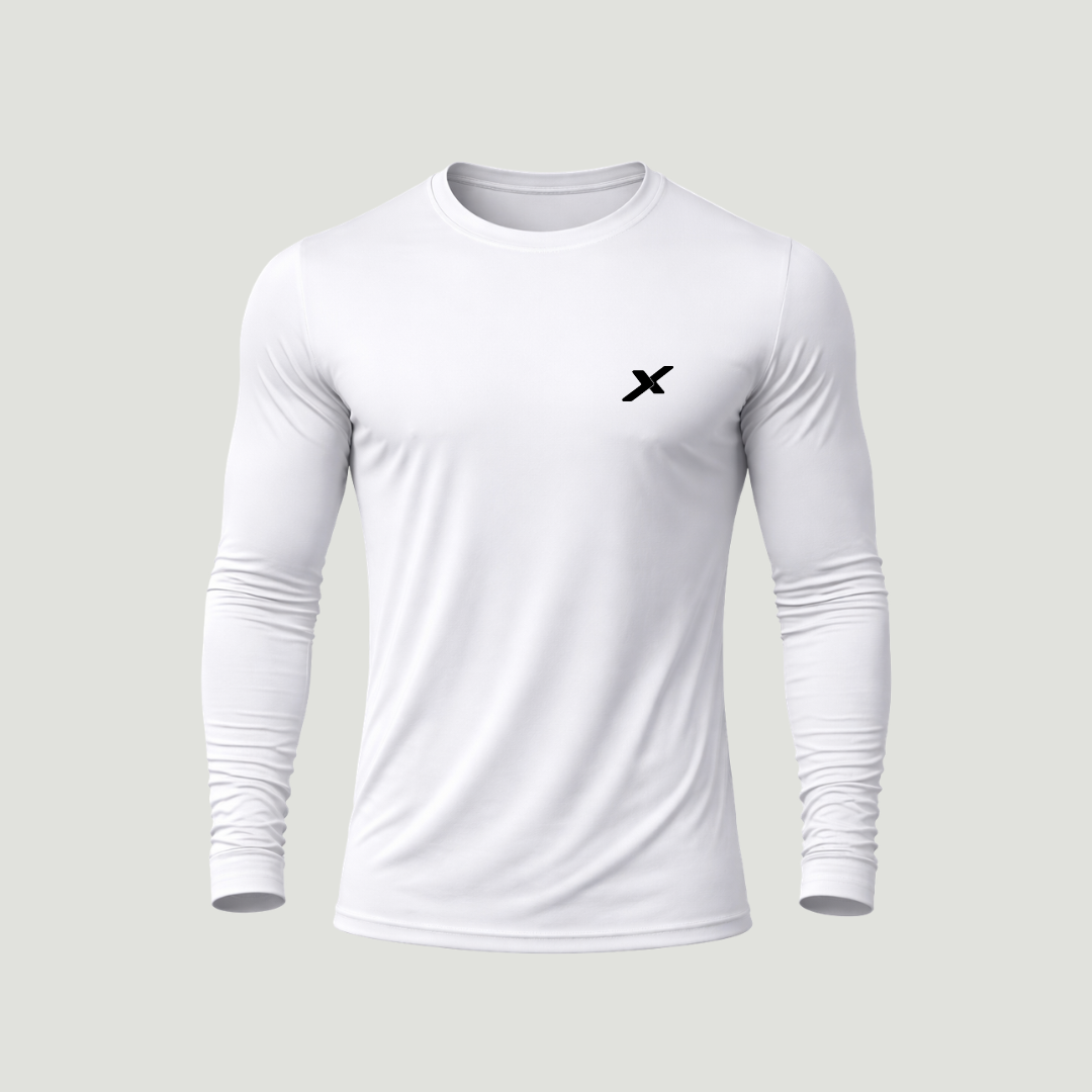 Camiseta Manga Longa Branca Dry Fit - Proteção UV 50+