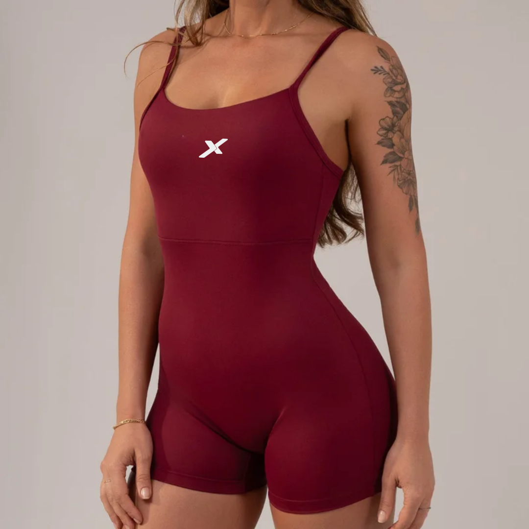 Macaquinho Fitnes Poliamida - Vermelho