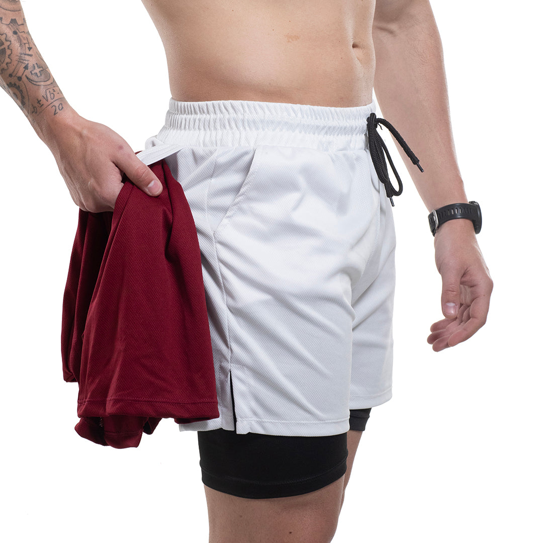 KIT 2 SHORTS DRY-FIT DE COMPRESSÃO 2 EM 1 [PAGUE 01 LEVE 02]