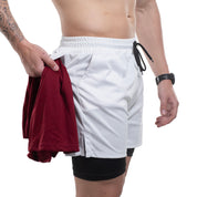 KIT 2 SHORTS DRY-FIT DE COMPRESSÃO 2 EM 1 [PAGUE 01 LEVE 02]